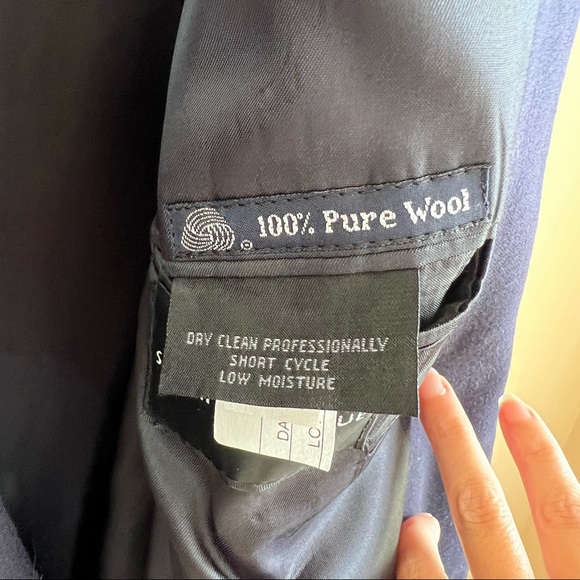 Vintage BURBERRY Men’s Navy Double Breasted Sports Coat Made in USA - Picture 8 of 10